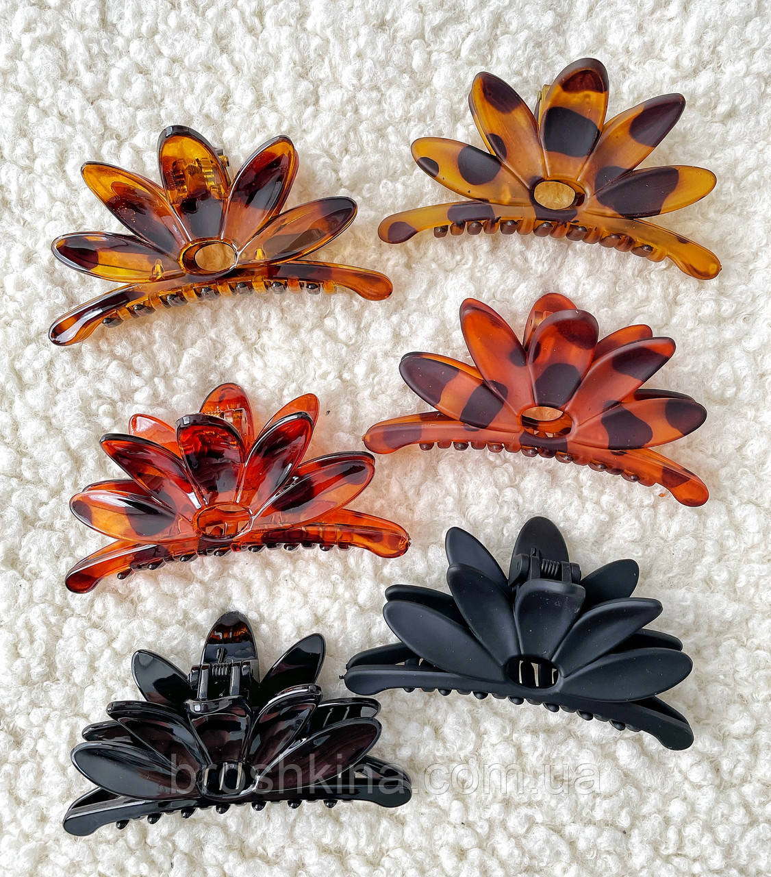 Крабі для волосся оптом пластик 9,5*3,5 см 12 шт/уп КВІТКА, фото 1