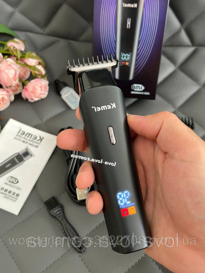 Профессиональный аккумуляторный триммер для бороды и усов Kemei KM-1113 ...