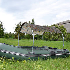 Тент на надувну лодку з ПВХ TENT C від BVS складний каркас для лодок 240-300 см з вітрозахистом і переносним чохлом