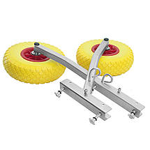 Транцеві колеса BVS КТ400 Штифт-Пено з пінополіуретановими колесами до 200 кг фіксація самозажимним штифтом висота 27-40 см, фото 3