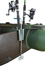 Тримач спінінга BVS Fishing STR II +Sonar на транці човна ПВХ для 2 вудок до 29 мм з кріпленням для ехолота до 24 мм