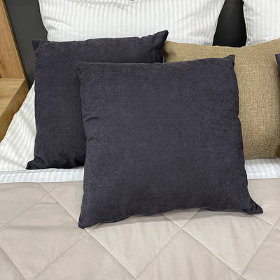 Подушка (45x45х11 см.) декоративна Decorator Sparta, колір графітовий (84-065)