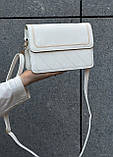 Жіноча біла сумка 6037 крос-боді, фото 2