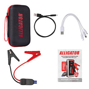 Бустер для запуску авто Alligator Jump Starter 1500A/2500A 25800mAh зі Smart-клімами, фото 3