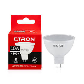 Світлодіодна LED лампа ETRON 10W MR16 4200K 220V GU5.3 денне світло