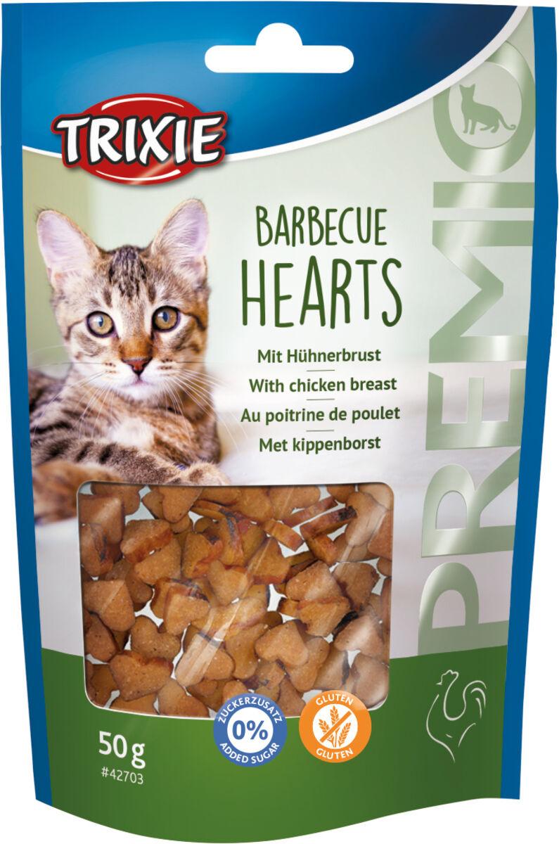 Ласощі для котів сердечки з куркою Trixie Premio Barbecue Hearts 50 г, фото 1