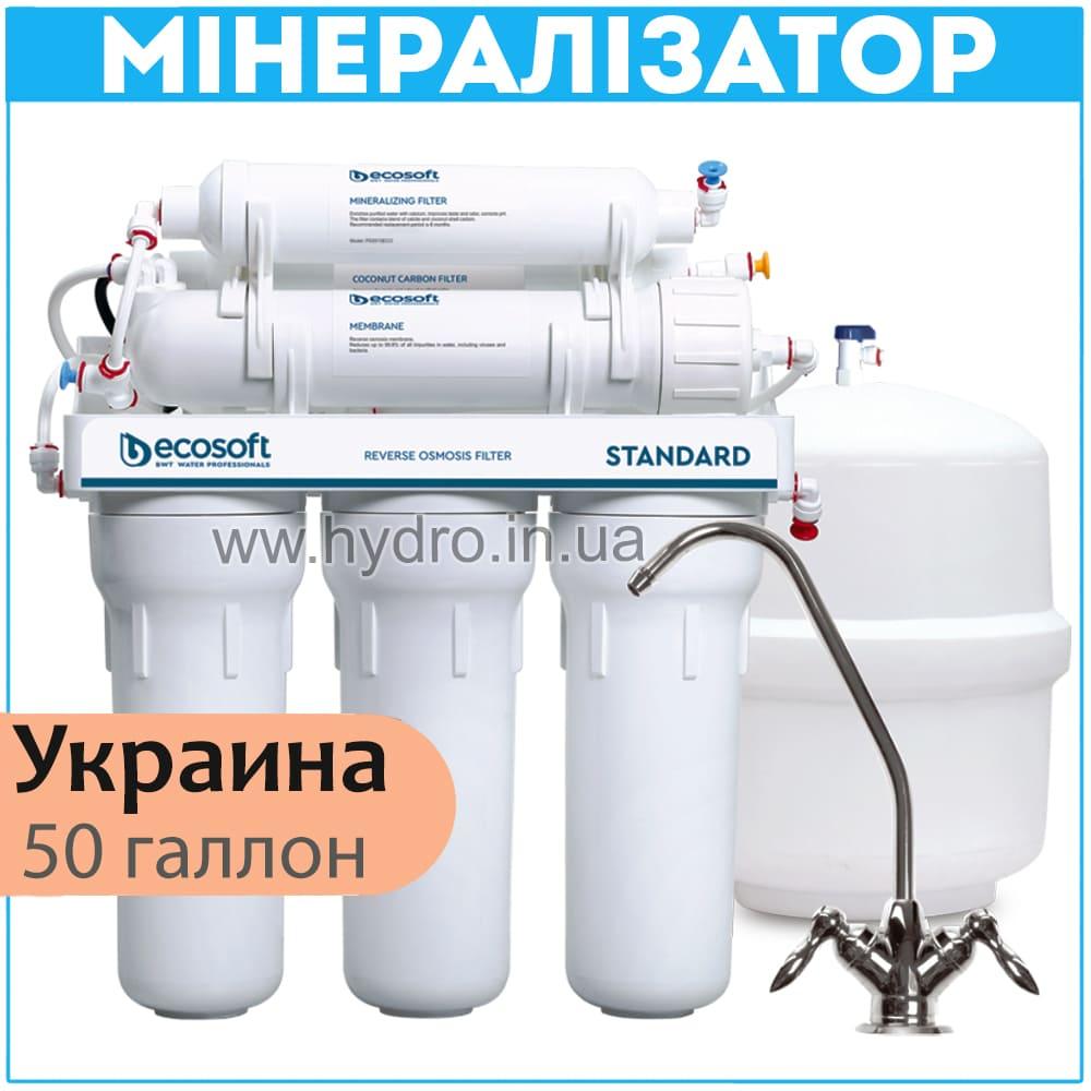 Фільтр зворотного осмосу Ecosoft Standard 6-50M з мінералізатором (MO650MECOSTD)