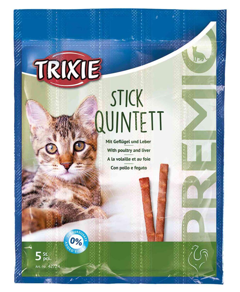 Ласощі для котів палички з домашньою птицею та печінкою Trixie Premio Stick Quintett 5 шт/уп