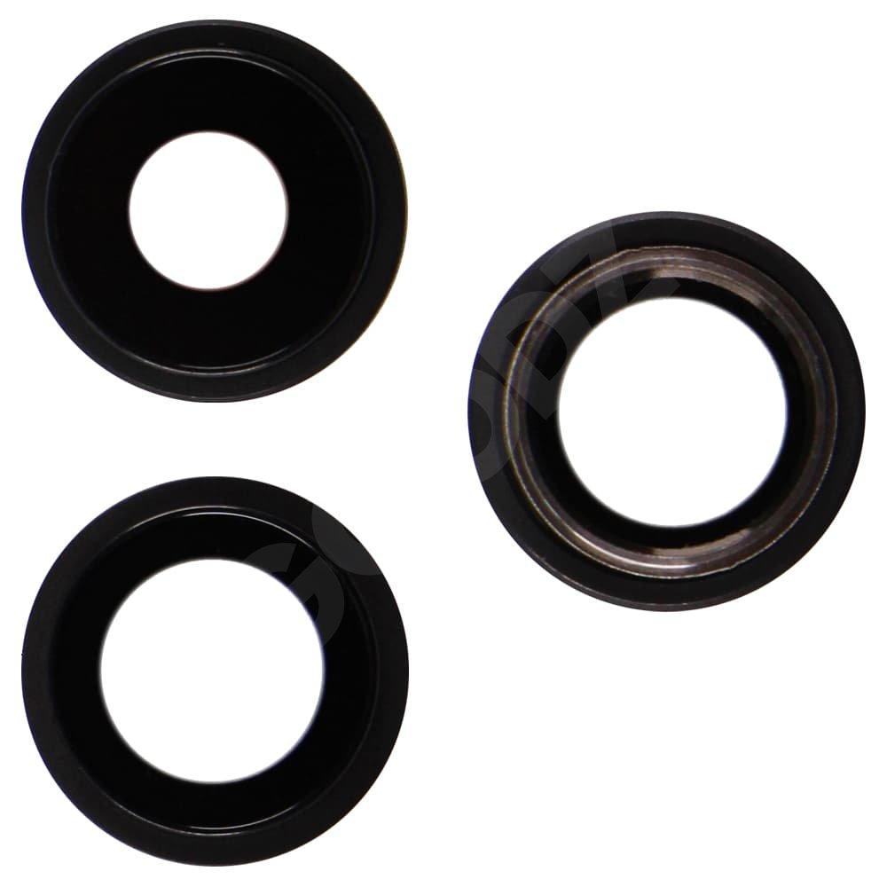 Скло камери для iPhone 11, колір чорний, з кільцем у комплекті, 2 шт., фото 1