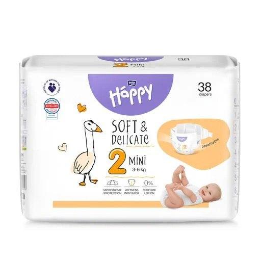 Підгузки дитячі Happy baby mini 2 (3 - 6 кг) 38 шт Bella Білий