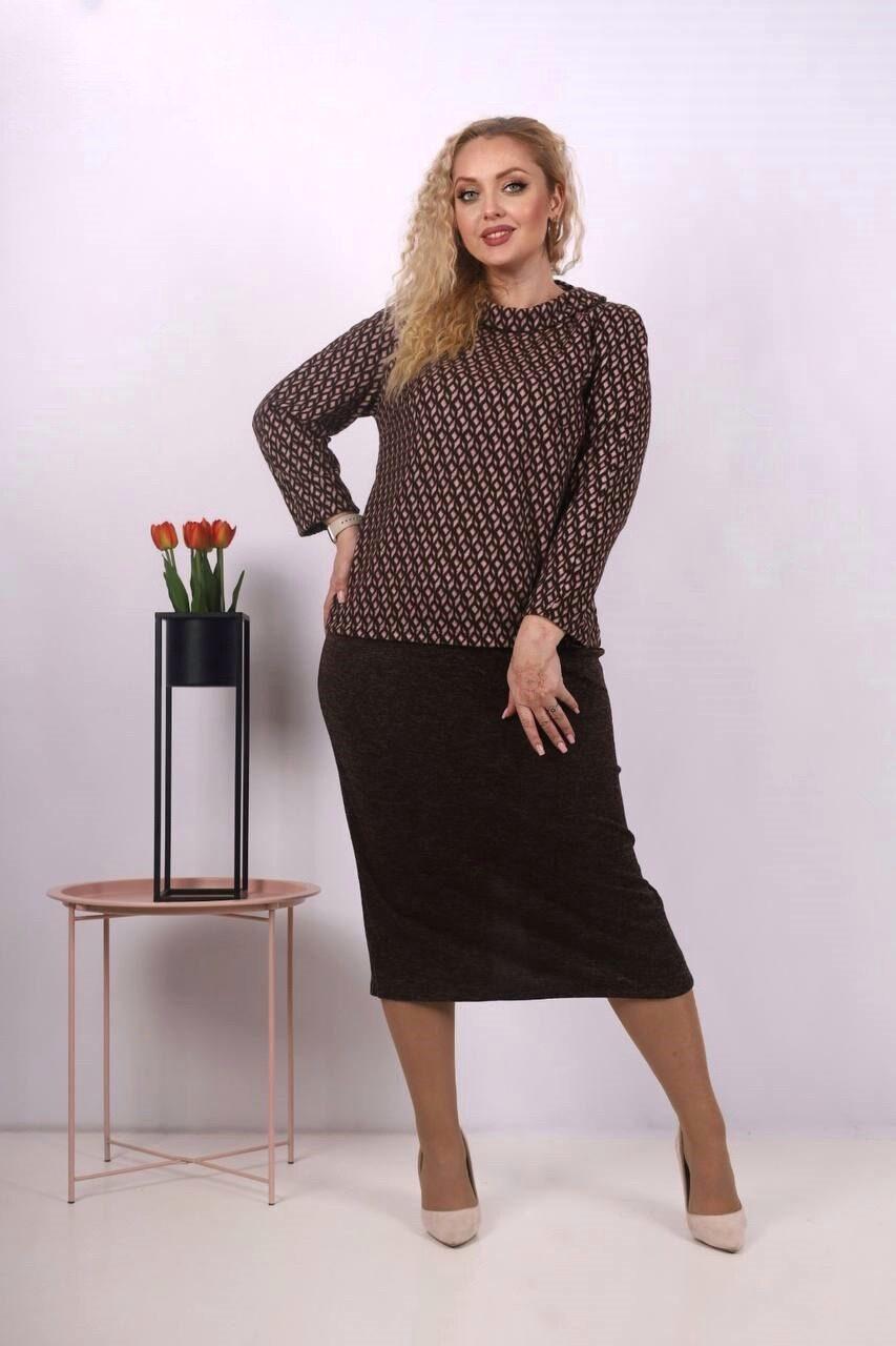 Елегантний жіночий костюм, тканина "Трикотаж" розмір 52