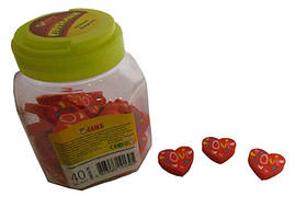 Гумка фігурна Серденько в банці 40шт 50810-TK (1920) TIKI