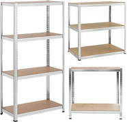 Стелаж металевий 150x70x30, 4 полиці, навантаження, 150кг - на полицю (сірий), фото 3