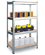 Стелаж металевий 150x70x30, 4 полиці, навантаження, 150кг - на полицю (сірий), фото 5