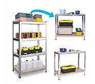 Стелаж металевий 150x70x30, 4 полиці, навантаження, 150кг - на полицю (сірий), фото 7