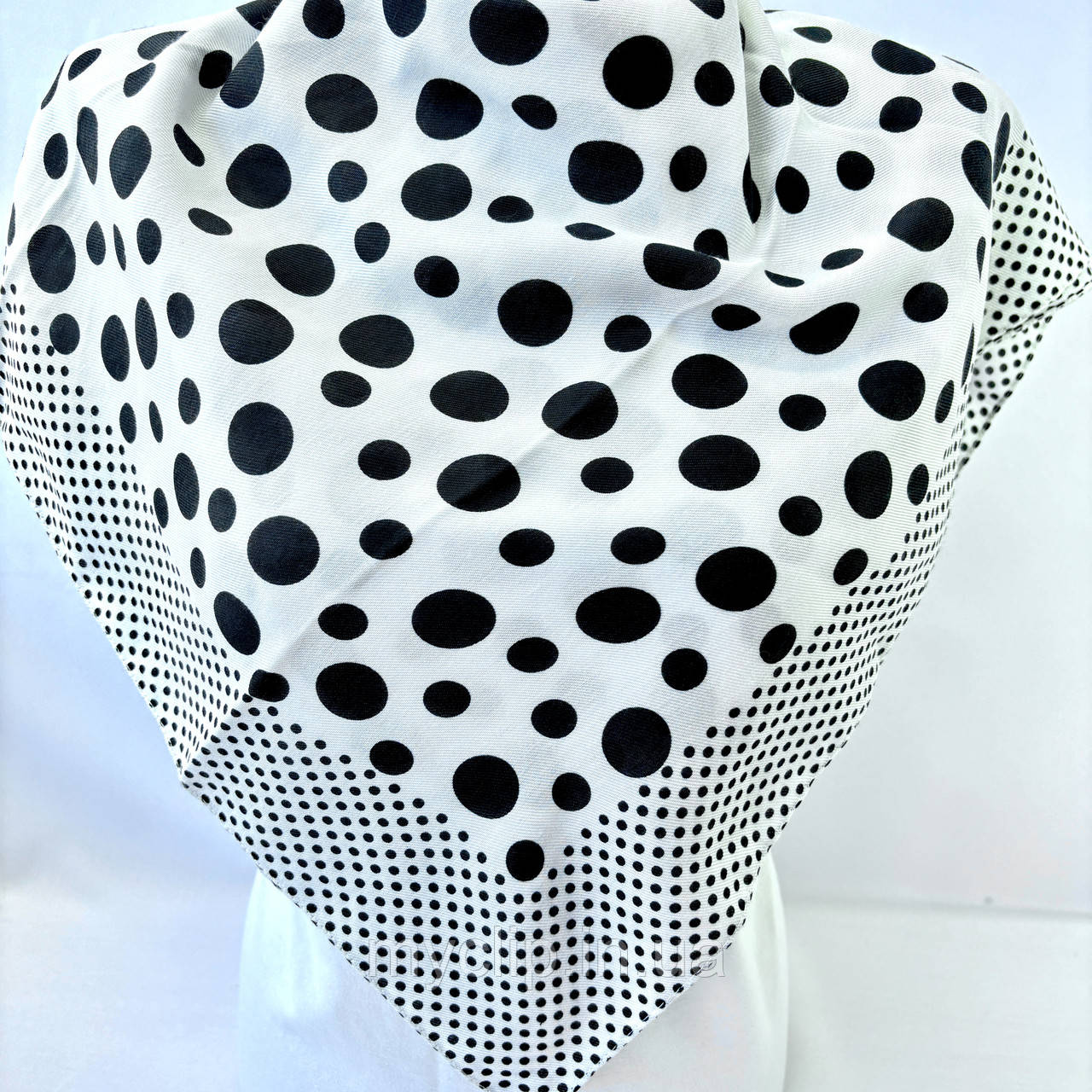 Демісезонна жіноча хустка в горошок. Якісна натуральна турецька хустка на осінь, фото 1