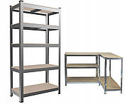 Стелаж металевий 150x70x30, 5 полиць, навантаження, 150кг - на полицю (сірий), фото 2