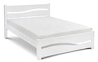 Двоспальне ліжко 160х200 біла хвиля з ламелями на ніжках Затишок для дому, готелю Мікс Мебель