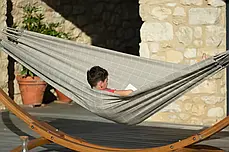 Двомісний садовий гамак сірий Brisa Almond La Siesta, фото 3