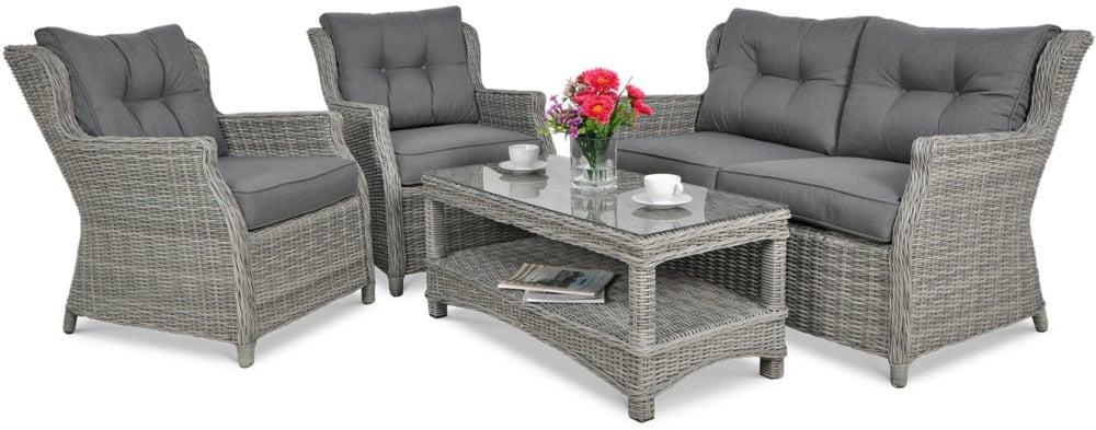 Меблі для тераси з техноротангу Trivento 2 темно-сірий Focus Garden