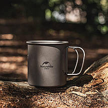 Титановий кухоль з ручкою Titanium Cup Naturehike NH20CJ005, 450 мл (Grey), фото 5