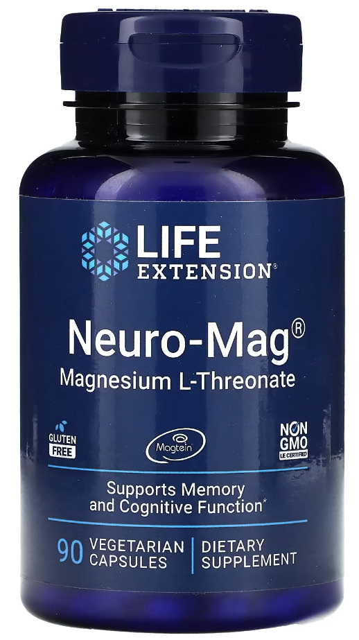 Нейро маг Neuro-Mag магній L-треонат Life Extension 90 вегетаріанських капсул