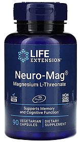 Нейро маг Neuro-Mag магній L-треонат Life Extension 90 вегетаріанських капсул