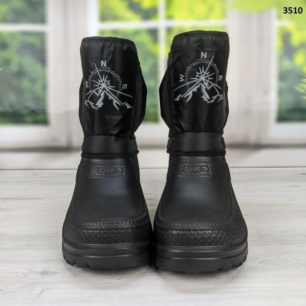 Чоботи чоловічі піна зимові Dago Style чорні на липучках, фото 1