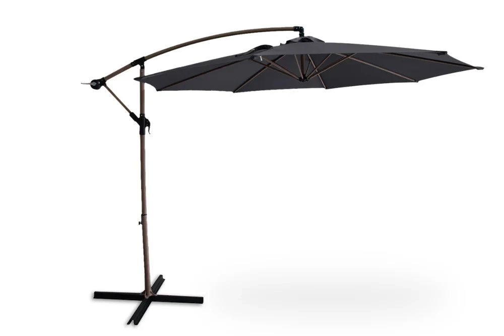Парасолька садова Santorini Wood 3 м темно-сіра