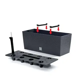 Декоративний садовий горщик Rato Case, 80x33x32см, антрацит, фото 3
