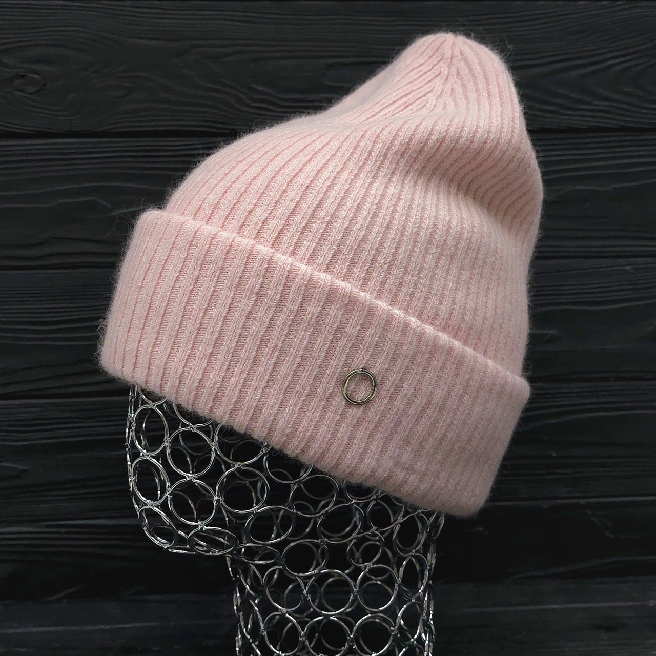 Шапка жіноча зимова ангора з вовною Odyssey рожевий 58-60 см (12156), фото 1