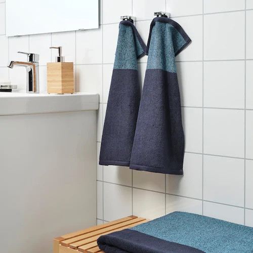 Махровий рушник для рук 100% бавовна IKEA HIMLEöN 30x50 см темно-синій ІКЕА ХІМЛЕОН