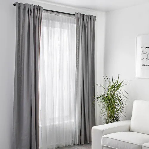 Гардина біла прозора 2 шт 280x300 см IKEA LILL фіранка тюлеві штори тюль 100.702.62, фото 1