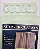 Шторка тканинна для ванної та душу з кільцями 180х180 см Піка текстильна салатова SHOWER CURTAIN, фото 2