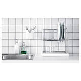 Двоярусна сушарка для посуду 32x29x36см IKEA BESTèENDE сушарка з неіржавкої сталі з піддоном ІКЕА БАСТОЕНДЕ, фото 5