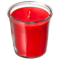 Ароматична свічка в склянці IKEA SMéTREVLIG 7 см 20 годин горіння декоративна яскрава Яскрава ІКЕА ДИВЛОЇ