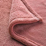 Покривало флісове м'яке тепле темно-рожеве 230x250 см IKEA ТРАТВІВА ІКЕА, фото 3