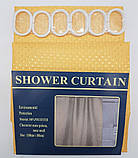 Шторка тканинна для ванної та душу з кільцями 180х180 см Піка текстильна жовта SHOWER CURTAIN, фото 2