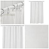 Шторка для ванної та душу IKEA VÄNNEßN 180x200 см біла ІКЕА ВЕННЕОН, фото 2