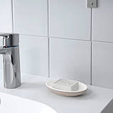Керамічна мильниця бежева IKEA EKOLN аксесуари для ванної кімнати ІКЕА ЕКОЛЬН 204.930.01 20493001, фото 4
