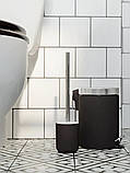 Керамічний підлоговий йоржик для туалету IKEA EKOLN чорна туалетна щітка для унітазу кам'яна кераміка, фото 4
