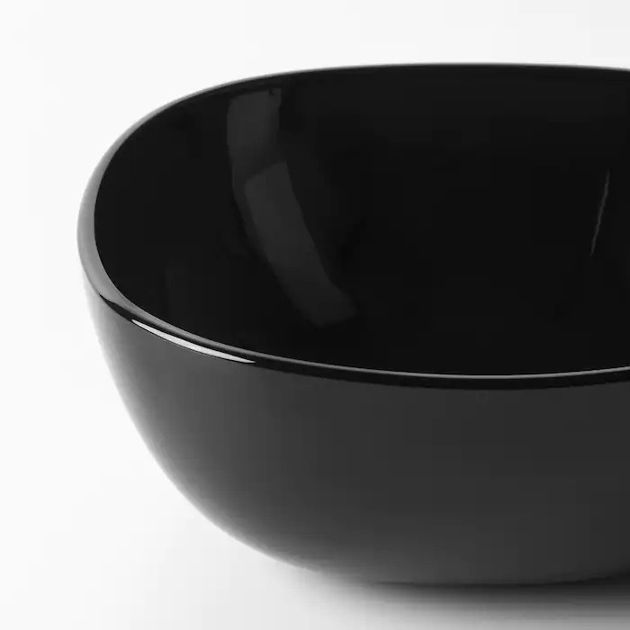 Набір піал 4 шт IKEA BACKIG 14 см скляні глянсові чорні миски ІКЕА БАКІГ