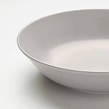 Тарілка керамічна обідня глибока IKEA DINERA 22 см бежева кругла ІКЕА ДІНЕРА, фото 3