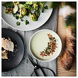 Тарілка керамічна обідня глибока IKEA DINERA 22 см бежева кругла ІКЕА ДІНЕРА, фото 4