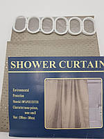 Шторка тканинна для ванної та душу з кільцями 180х180 см Піка текстильна капучино/моко SHOWER CURTAIN
