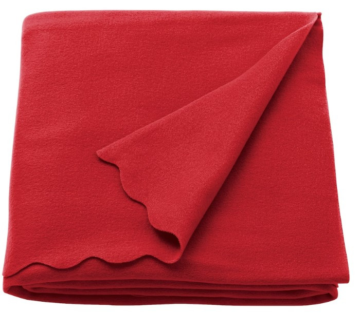 М'який плед IKEA THORGUN 120x160 см флісове тепле червоне покривало ІКЕА ТХОРГУН