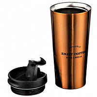 Термокухоль 450 мл термочашка з неіржавкої сталі бронзовий А-Плюс