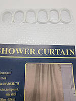 Шторка тканинна для ванної та душу з кільцями 180х180 см Піка текстильна біла SHOWER CURTAIN