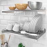 Сушарка для посуду настінна IKEA KUNGSFORS з неіржавкої сталі 60x30x10 см ІКЕА КУНГСФОРС, фото 4