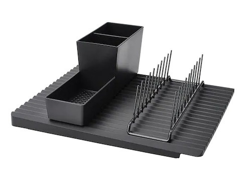 Сушарка для посуду двостороння IKEA RINNIG підставка для кухонного приладдя чорна ІКЕА РІННІГ